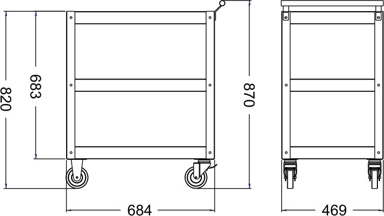 JTC-5921 3 Shelves Tool Trolley