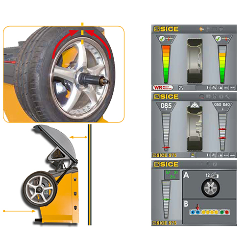 Máy cân bằng động bánh xe Sice Nexion S 75 EC Laser Máy cân bằng động bánh xe Sice Nexion S 75 EC Laser
